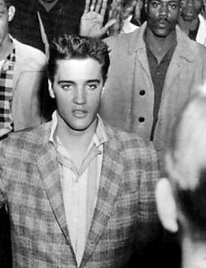 Elvis Presley at his 1958 US Army swearing-in